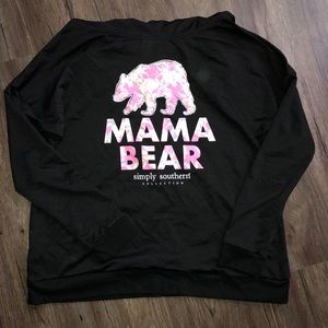 Simply Southern Mama Bear cowl neck, size XL